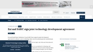 
                            13. Eni, SABIC sign joint technology development agreement