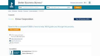 
                            12. Eniva Corporation | Complaints | Better Business Bureau® Profile