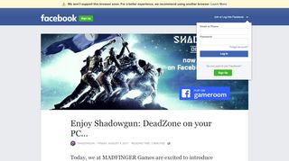 
                            7. Enjoy Shadowgun: DeadZone on your PC... | Facebook