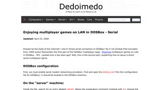 
                            5. Enjoying multiplayer games on LAN in DOSBox - Serial - Dedoimedo