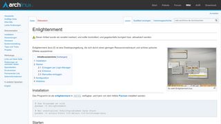 
                            6. Enlightenment – wiki.archlinux.de