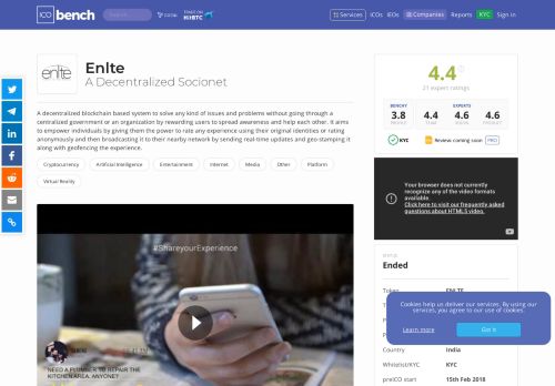 
                            6. Enlte (ENLTE) - ICO rating and details | ICObench