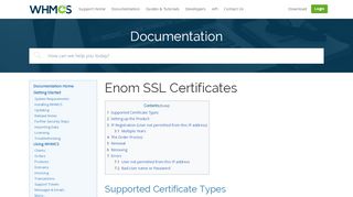 
                            13. Enom SSL Certificates - WHMCS Documentation