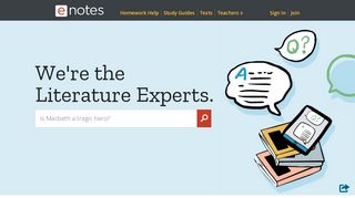 
                            1. eNotes.com: Study Guides, Lesson Plans, Homework Help, Answers ...