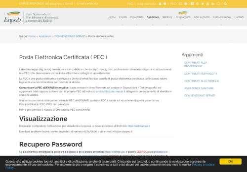 
                            7. ENPAB - Posta elettronica Pec