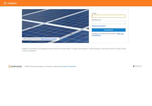 
                            1. Enphase Energy - Enlighten | Aanmelden bij Enlighten