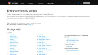 
                            1. Enregistrement du produit | Pinnacle - Pinnacle Studio