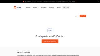
                            6. Enrich profile with FullContact - Auth0