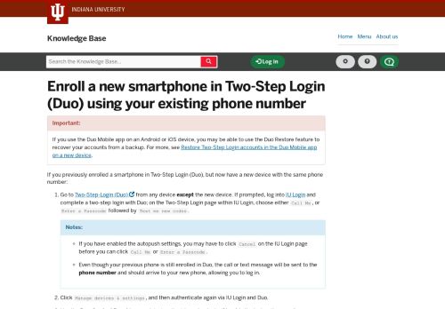 
                            7. Enroll a new smartphone in Two-Step Login (Duo) using your existing ...