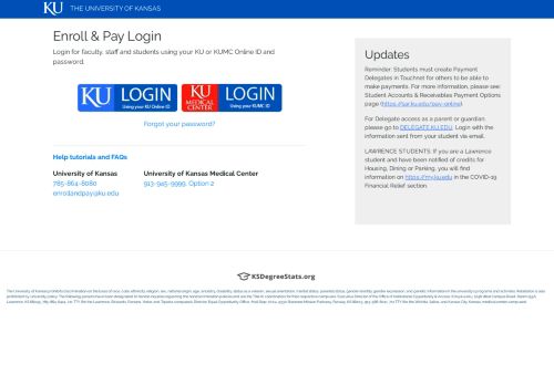 
                            1. Enroll and Pay Login - The University of Kansas