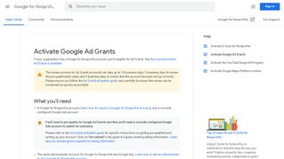 
                            6. Enroll in Google Ad Grants - Nonprofits Help - Google Support