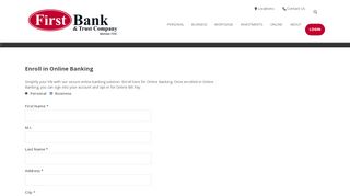 
                            10. Enroll in Online Banking › First Bank and Trust Company