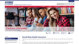 
                            6. Enroll Now-Health Insurance - Clarkson University - First Student