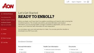 
                            11. Enrollment Checklist | Aon Retiree Health Exchange