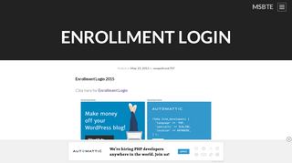 
                            5. Enrollment Login | MSBTE