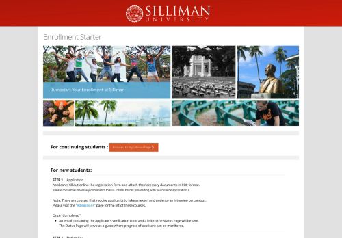 
                            2. Enrollment Starter - MySilliman - a Portal to Information and Services