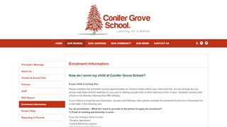 
                            13. Enrolment Information | Conifer Grove School