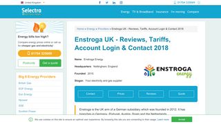 
                            8. Enstroga UK - Reviews, Tariffs, Account Login & Contact 2018 | Selectra