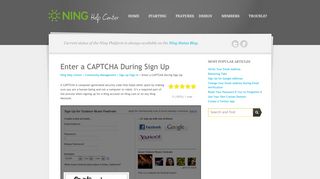 
                            8. Enter a CAPTCHA During Sign Up | Ning Help Center