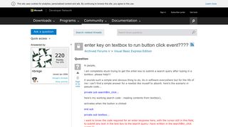 
                            3. enter key on textbox to run button click event???? - MSDN - Microsoft