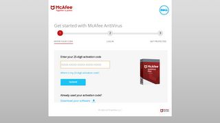 
                            2. Enter your 25-digit activation code - McAfee
