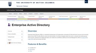 
                            9. Enterprise Active Directory | UBC Information Technology