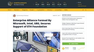 
                            9. Enterprise Alliance Formed By Microsoft, Intel, UBS, Secures Support ...
