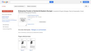 
                            5. Enterprise Funds in Central & Eastern Europe: Investment & Program ...