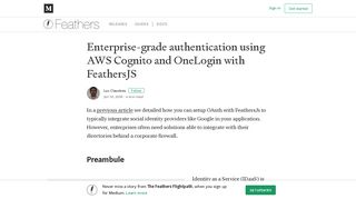 
                            11. Enterprise-grade authentication using AWS Cognito and OneLogin ...