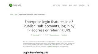 
                            10. Enterprise login features in eZ Publish: sub-accounts, log in by IP ...