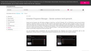 
                            12. Entertain Programm Manager Sender sortieren - Telekom Profis