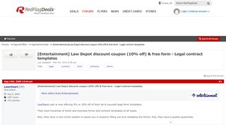 
                            12. [Entertainment] Law Depot discount coupon (10% off) & free form ...