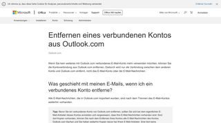 
                            7. Entfernen eines verbundenen Kontos aus Outlook.com - Outlook