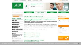 
                            1. Entgeltbescheinigung Organspende | AOK - Service für Unternehmen