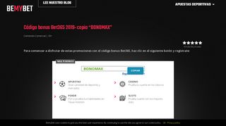 
                            10. Entra con el código bonus Bet365 2019 - Bemybet