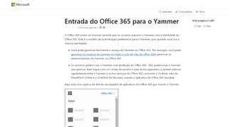 
                            3. Entrada do Office 365 para o Yammer | Microsoft Docs