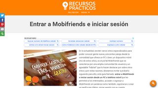 
                            8. Entrar a Mobifriends e iniciar sesión desde el PC o teléfono móvil