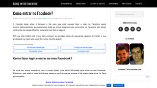 
                            6. ENTRAR DIRETO NO MEU FACEBOOK AGORA. Login rápido e fácil!