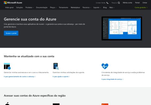 
                            4. Entrar no Azure – conta e cobrança | Microsoft Azure