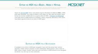 
                            5. Entrar no MSN fácil e rápido. eBuddy, Meebo e Hotmail - MCSX