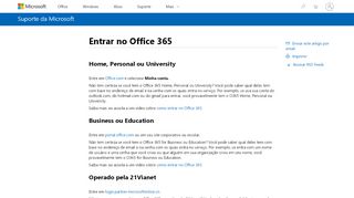 
                            3. Entrar no Office 365 - Microsoft Support