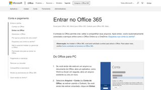 
                            2. Entrar no Office 365 - Suporte do Office - Office Support