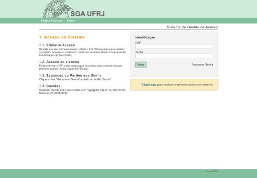 
                            5. Entrar - SGA UFRJ