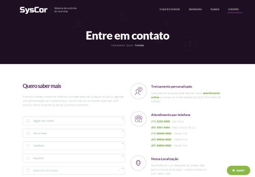 
                            3. Entre em contato Envie-nos uma mensagem - SysCor Software ...