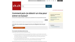 
                            2. Entrée en Suisse avec un visa - www.ch.ch