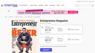 
                            7. Entrepreneur Magazine Subscription Discount | Magazines.com