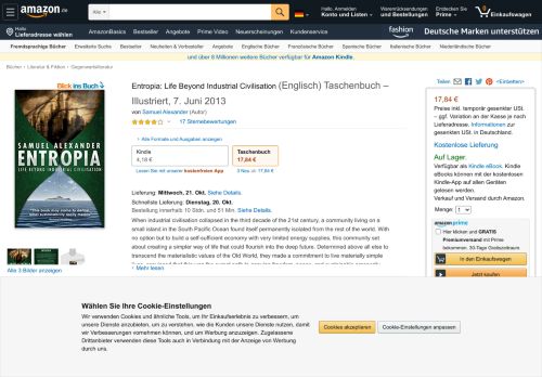 
                            3. Entropia: Life Beyond Industrial Civilisation: Amazon.de: Samuel ...