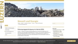 
                            2. Entsorgungsgenehmigung via Internet (EGI) - Kanton Luzern