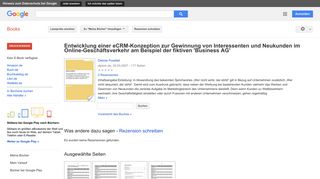 
                            10. Entwicklung einer eCRM-Konzeption zur Gewinnung von Interessenten ... - Google Books-Ergebnisseite