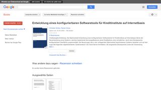 
                            11. Entwicklung eines konfigurierbaren Softwaretools für Kreditinstitute ...